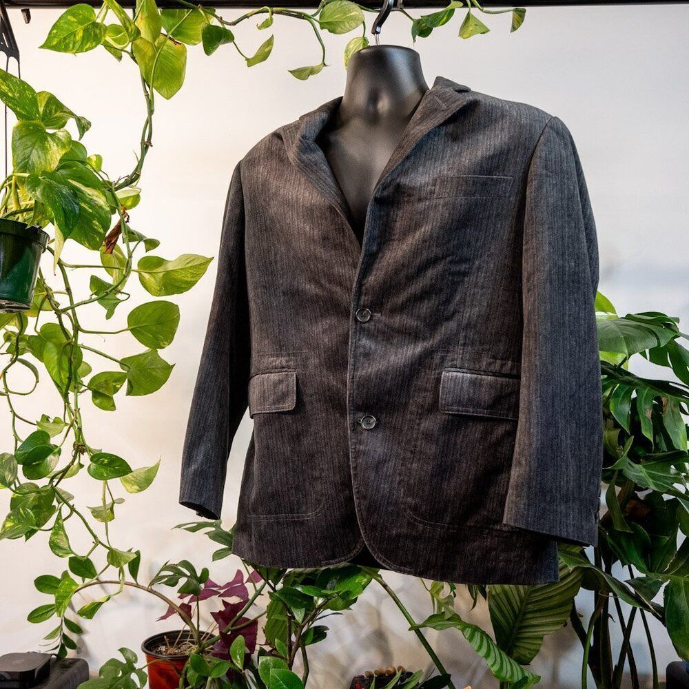 Unbranded Grey Thick Velvet Blazer, Size M